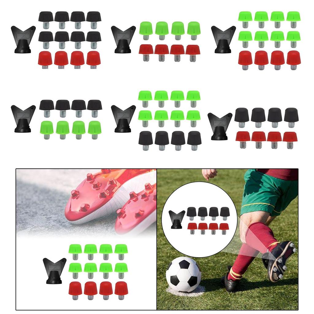 12 Pieces Football Shoe Spikes Football Boot Studs Thread Screw 6mm Dia Firm