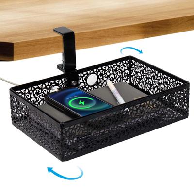 Under-table Storage Rack, 360-degree Rotating, Retrofit Drawer, Under-desk Storage Box, Easy Installation, 5kg Weight Capacity, Suitable for Office,