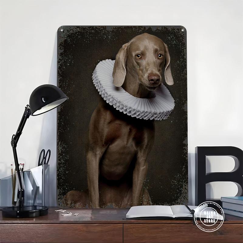 Renaissance Dog Tin Plaque Poster Customized Wall Art Retro Vintage Metal Signs for Man Cave Room Ornaments Gamer Decoration
