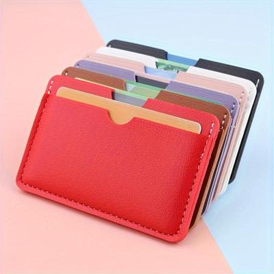 PU Leder ID Kartenhalter Münzgeldbörse Damen Herren Business Cover Bank Kreditkartenbox 3 Steckplätze Schlankes Kartenetui 6 Farben Mini
