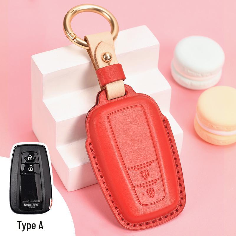 

Сделанный вручную женский чехол для ключей от машины из коровьей кожи верхнего слоя для Toyota