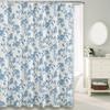 Blå Duschdraperi Blommigt Bomull Duschdraperi för Badrum Rustik och pastoral stil Små Fräscha Blommor plastdraperi