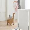 Handwoven Rattan Giraffe Storage Basket Creative Kids Toy Organizer for Bedroom Multifunctional Snack Bin Home Sundries Basket