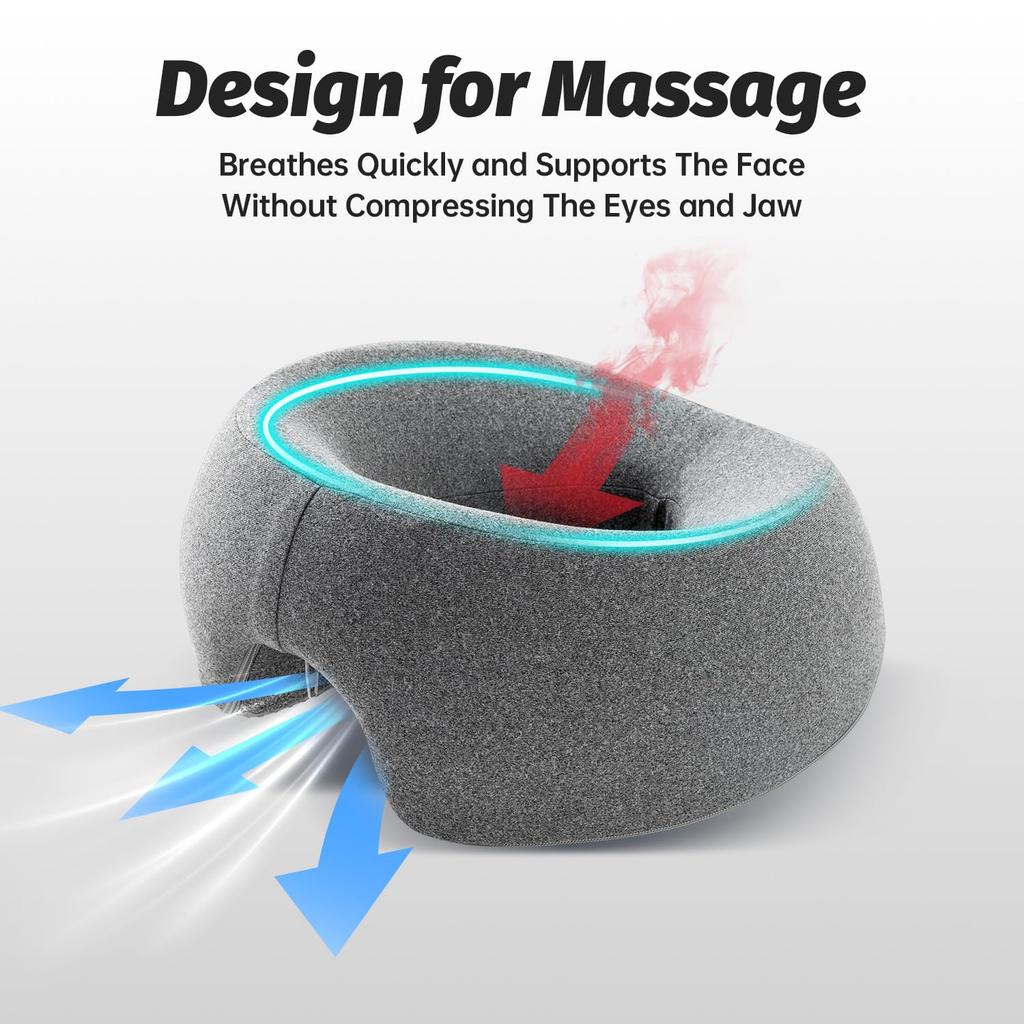 Ergonomics Lying Face Down Pillow Memory Foam Breathable Head Rest Support Pillow Body Massage for Beauty Salon Removable Cover Grey