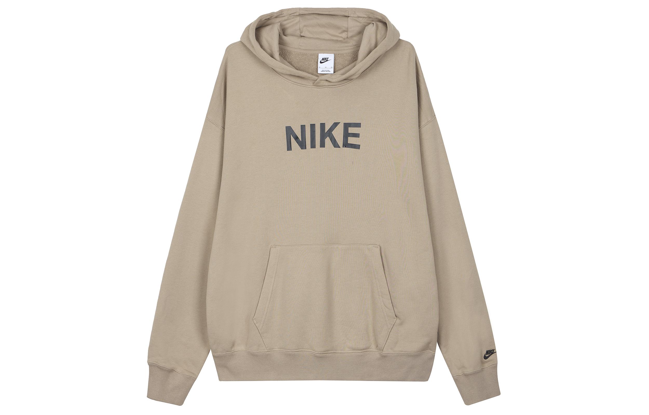 Nike Sweatshirts Men s Khaki Hooded Moderate Regular FQ7269-247 L