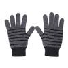 KOOKEESEE Finger Hole Wool Stripe Gloves (grey/charcoal)