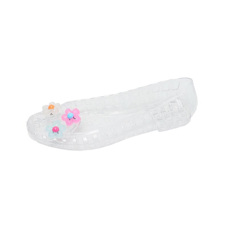 Fairy Style Transparent Jelly Flats: Closed Toe, Hollow Design for Summer Beach Vacations