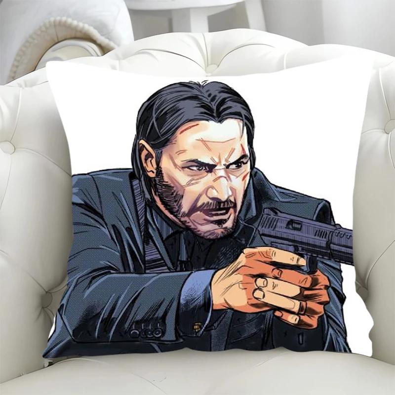 Sofa Cushion Cover 45x45cm John Wick Pillowcase 45*45 Pillow Cases for Bed Fall Decor Decorative Pillowcases 40x40 Lounge Chairs