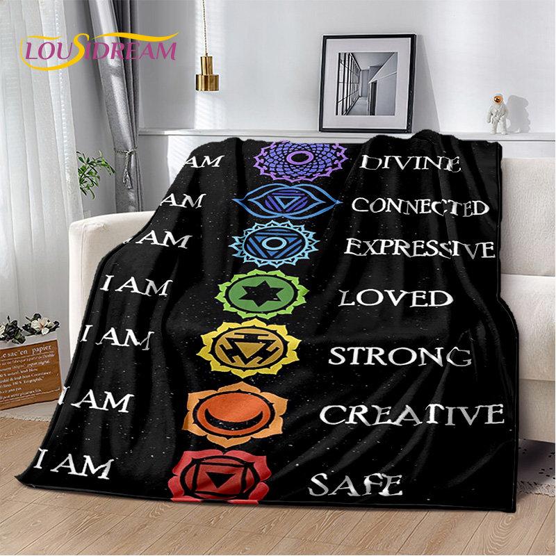Rainbow 7 Chakra Mandala Bohemia Soft Plush Blanket,Flannel Blanket Throw Blanket for Living Room Bedroom Bed Sofa Picnic Cover