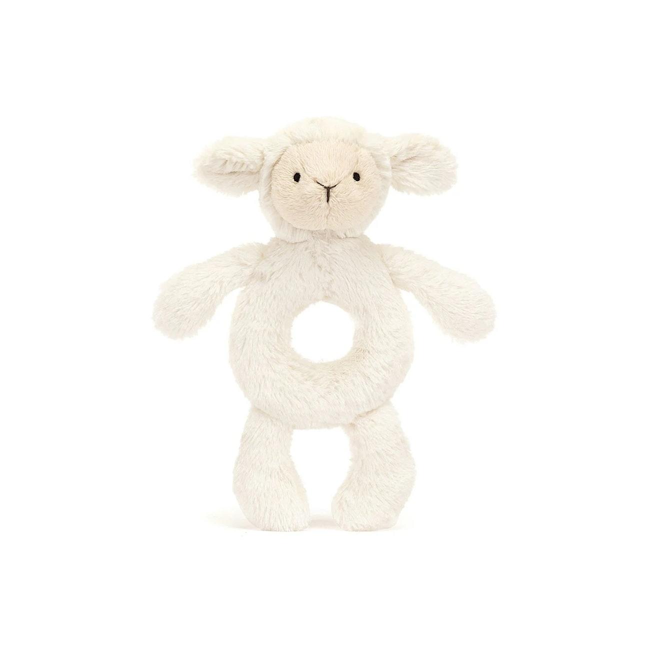 

JELLYCAT Shy s Lamb Ring Rattle Soothing Companion Dolls Plush Doll 17cm Height Box Not Included