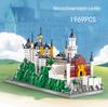 World Famous Architecure Micro Diamond Block Germany Latest Swan Stone Castle Snow Scene Small Blocks Pink Model Plaything Nanobricks