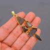 Fancy Natural Smoky Quartz Gold Finish Anniversary Electroformed Pendant Jewelry V-117