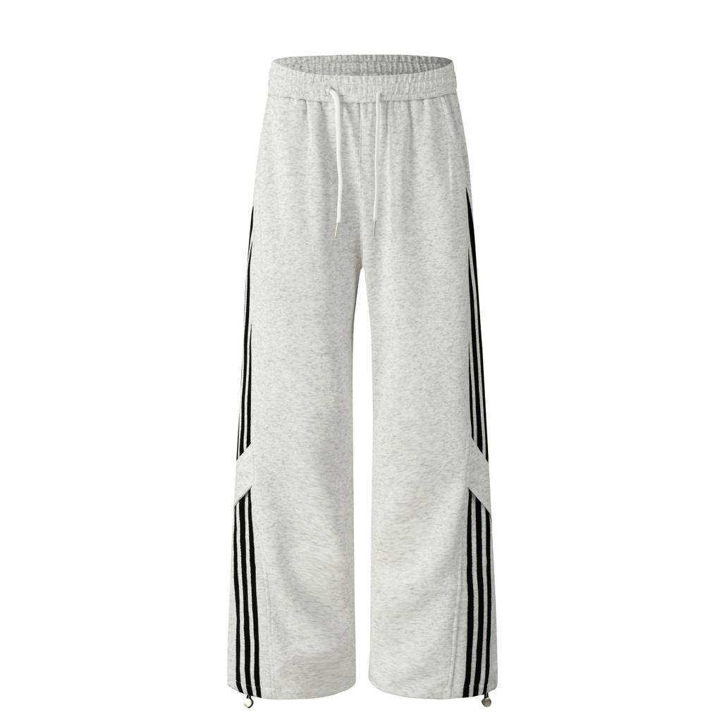 Trendy brand American retro striped sweatpants loose and drape wide-leg casual pants
