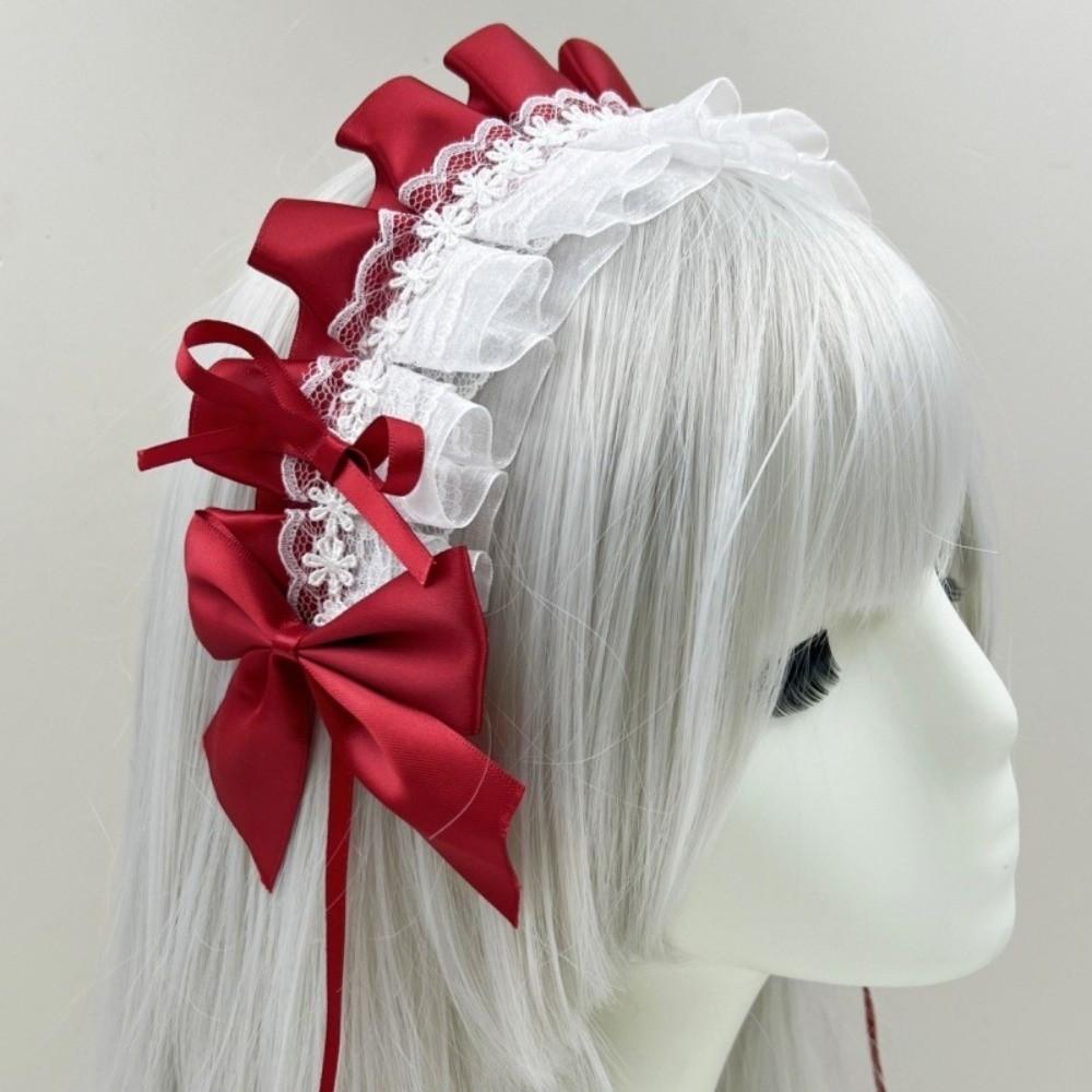 Bow Lace Headwear Multi-colored Lolita Headband Sweet Anime Headband Cosplay Party
