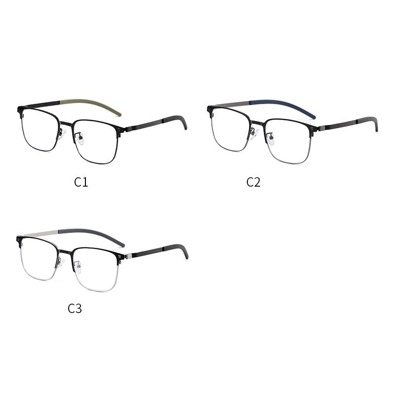 Anti Blue Rays Square Nearsighted Glasses Men Metal Computer Student Shortsighted Eyeglasses Prescription 0 -0.5 -0.75 To -6.0
