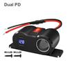 12V Car Charger Power Adapter QC3.0 &PD3.0 Outlet Cigarette Lighter Socket Splitter with LED Voltmeter for RV Marine Boat