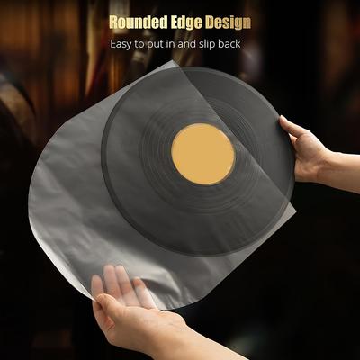 50Pcs 7/10/12 Inch Clear Vinyl Record Protecter Lp Record Plastic Bag Anti-Static Record Inner Sleeves Packaging Bag Clear Cover