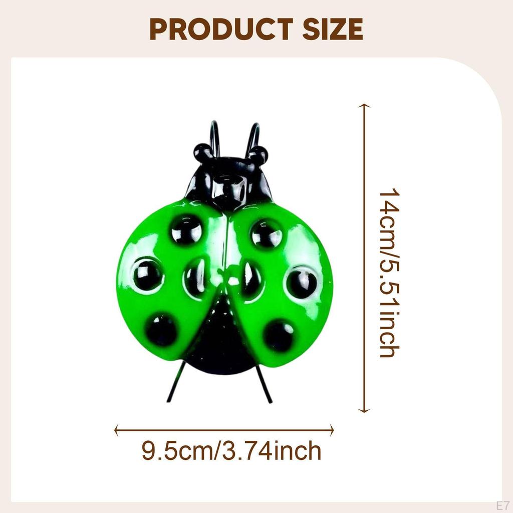 Ladybug Garden Decor Metal Ornament for Outdoor And Indoor Areas