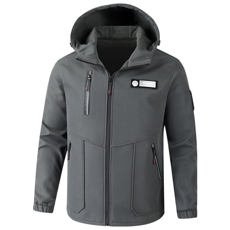 Winter Jacket Suit Men's Plus Velvet Water-proof Overalls To Keep Warm Outdoor Labor Insurance 2-piece Set