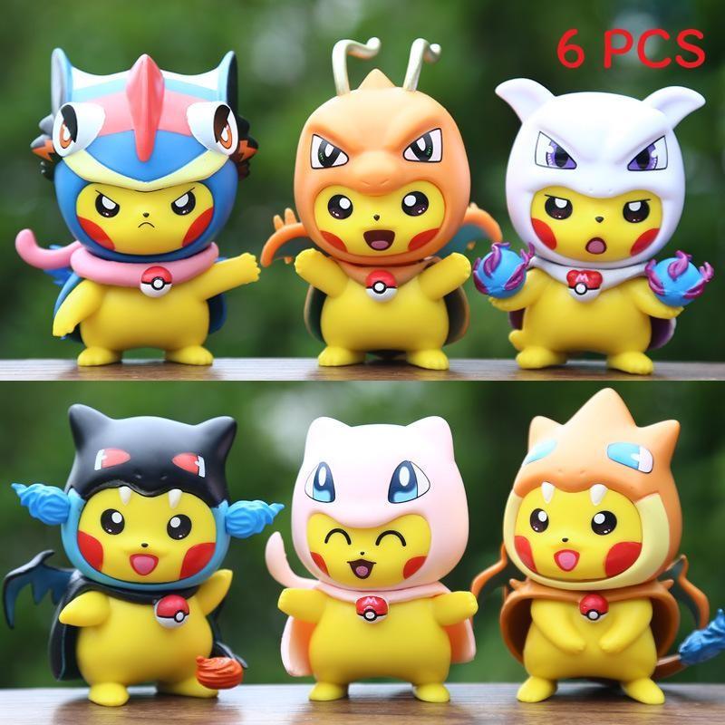 Pikachu Pvc Pokmon  Action Figure Model Decoration For Cake Accessories Car
