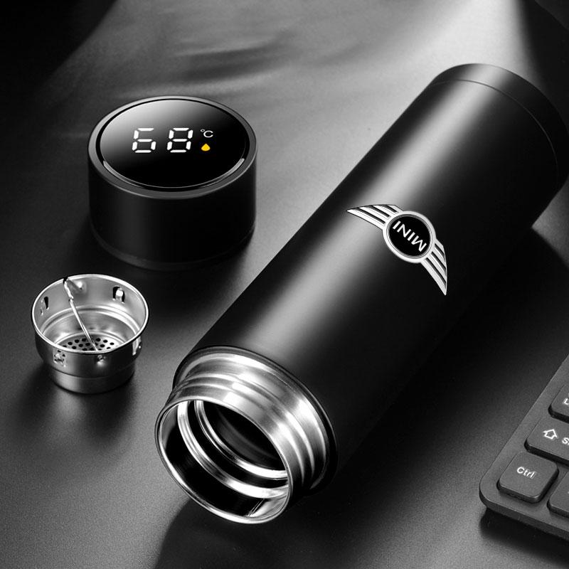 Car Smart Thermos Bottle With Temperature Display Coffee Cup For BMW Mini Cooper F54 F55 F56 R56 R60 SONE Roadster Clubman Coupe