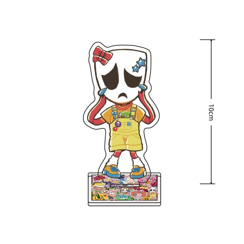 

Digital Theme Cartoon Acrylic Stand Keychain Purple Bunny Red Nose Clown Desk Decor Cute Collectible Toy Gift for Fans