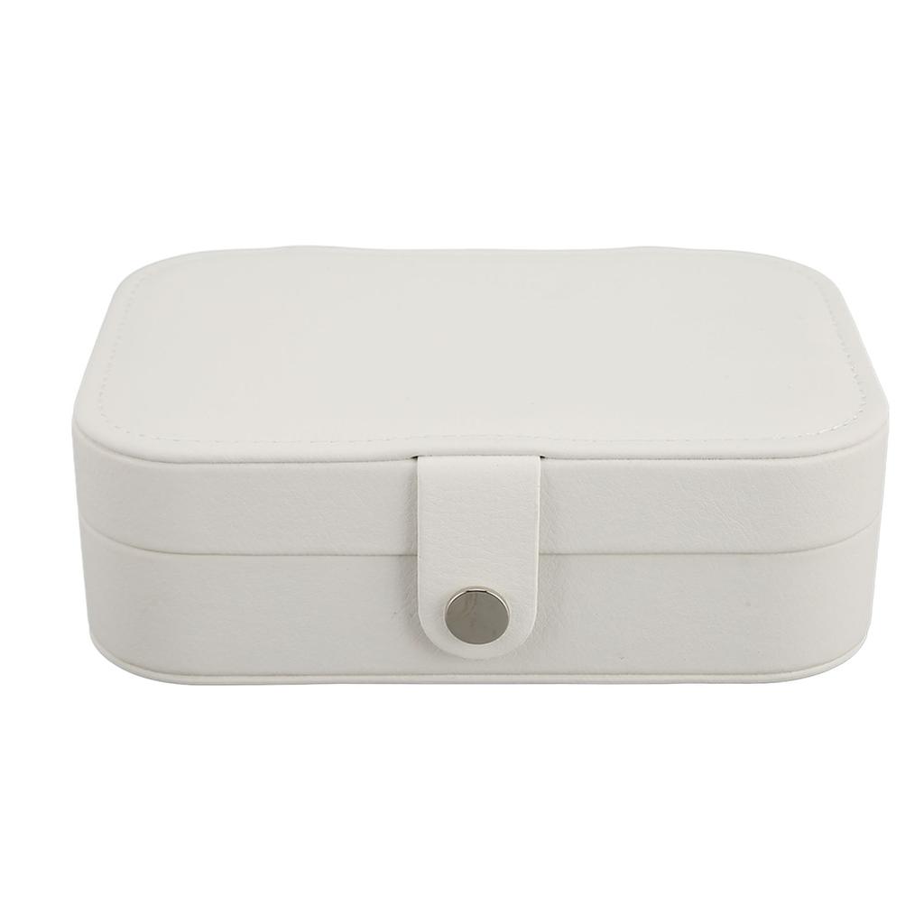 Necklace Organizer Box Portable Display Storage Large Capacity Dustproof Earring Holder Organizer Case White
