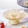 Round Cake Stand Serving Tray Shatter-proof Dessert Plate with Stand for Party Decorating Supplies