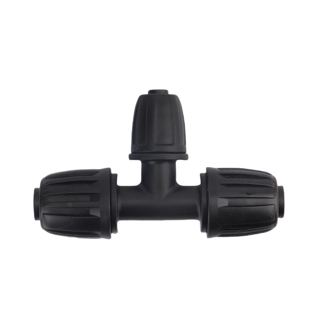 16PE Rör Bevattningskopplingar: Trevägs, Låsbar Reducerare, Sexvägs Trädgårdsdroppkoppling