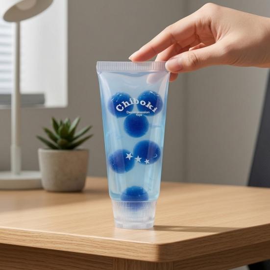Facial Cleanser Stress Relief Toy with Glitter Slow Rising Face Wash Squeeze Toy