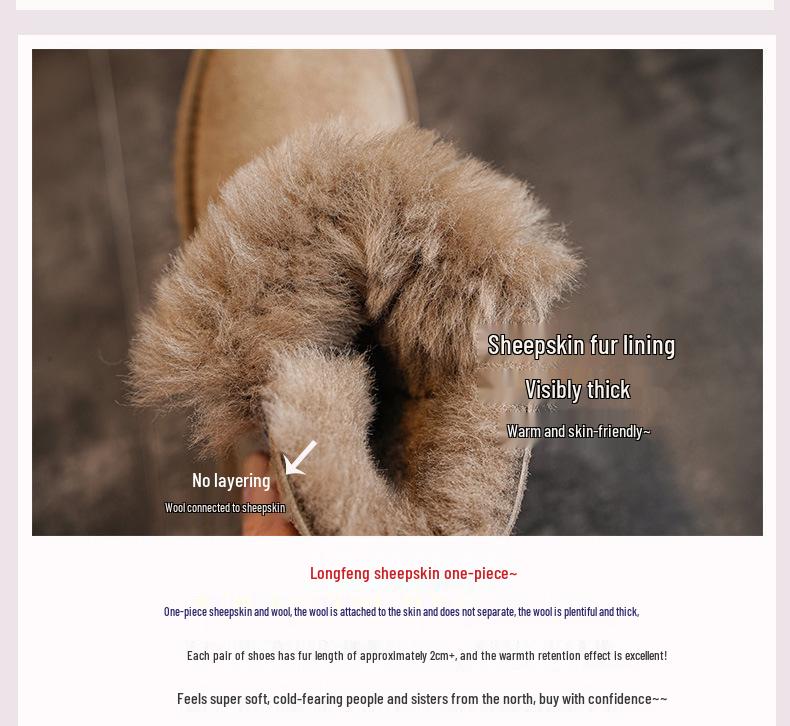 Dámské sněhule z ovčí kůže 2025: Zimní obuv se silnou podrážkou a fleecovou podšívkou - Alternativa k UGG