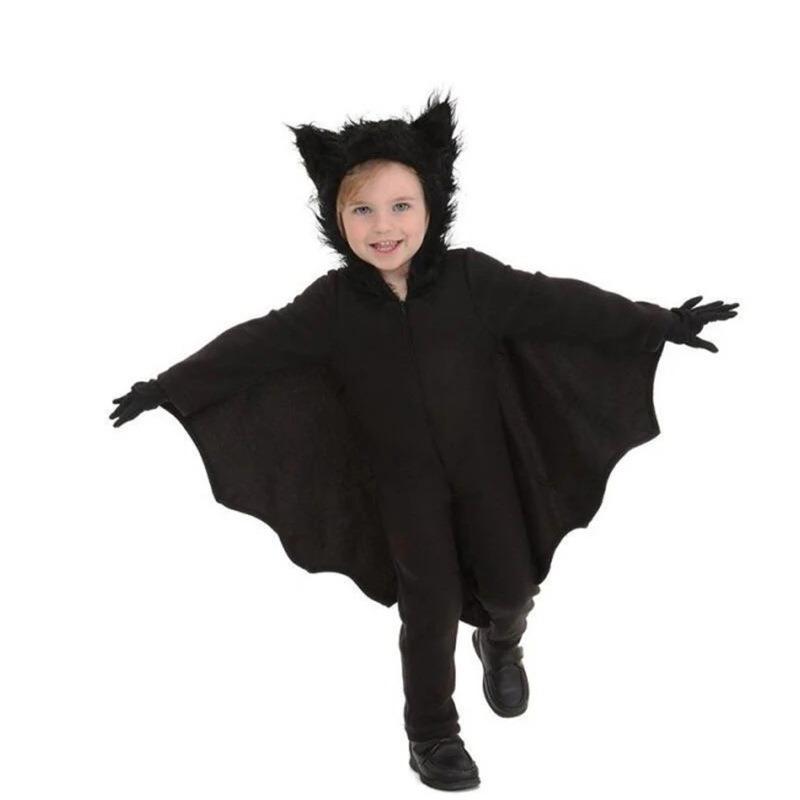 Halloween Kinder Vampir Fledermaus Cosplay Junge Mädchen Anime Supech Kapuzen Party Anzug