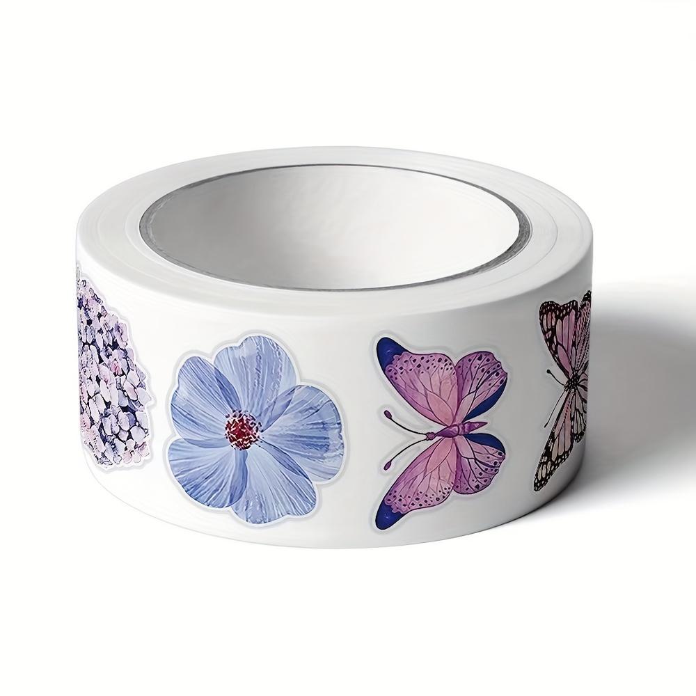 1 Roll Butterfly Flower Stickers, Suitable for Home and Office Wall Decoration, Laptops, Water Bottles, Decorative Stickers