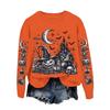 Women's Halloween Print Sweatshirt Loose Fit Casual Pullover Top for Fall and Winter