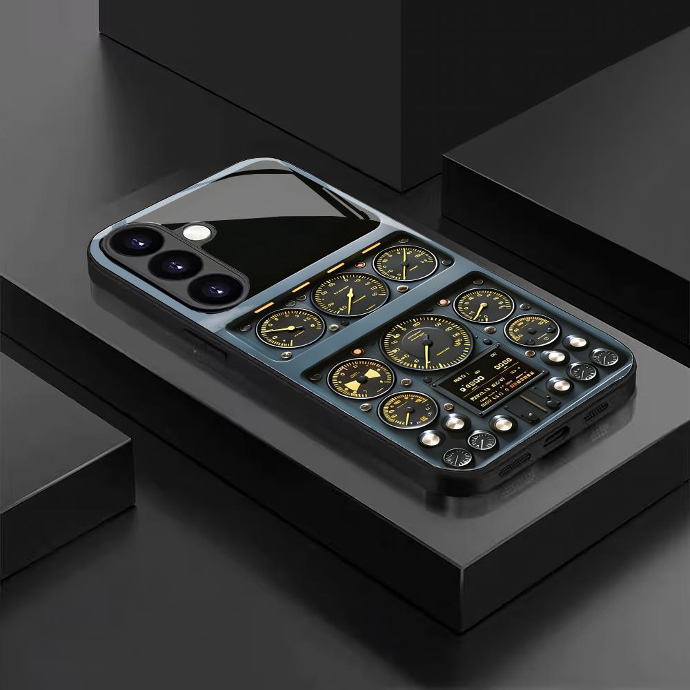 Custodia per telefono con vetro temperato per cruscotto adatta per Samsung GalaxyS26 S25 S24 S23 S22 S20FE/Ultra/Plus5G cover posteriore anti-caduta