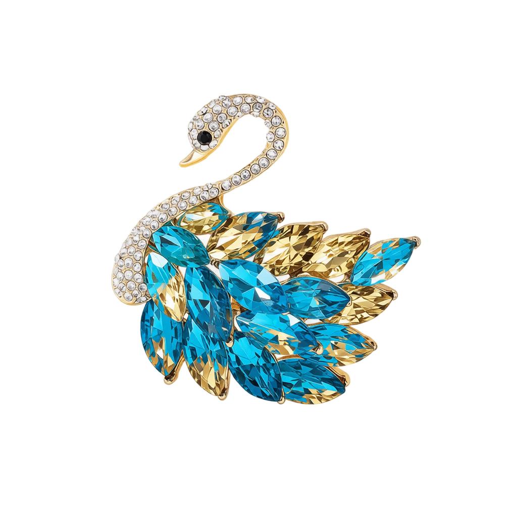 Spilla a forma di cigno Spilla con strass Stile vintage elegante Accessori moda Spilla decorativa per spille da abbigliamento e indumenti