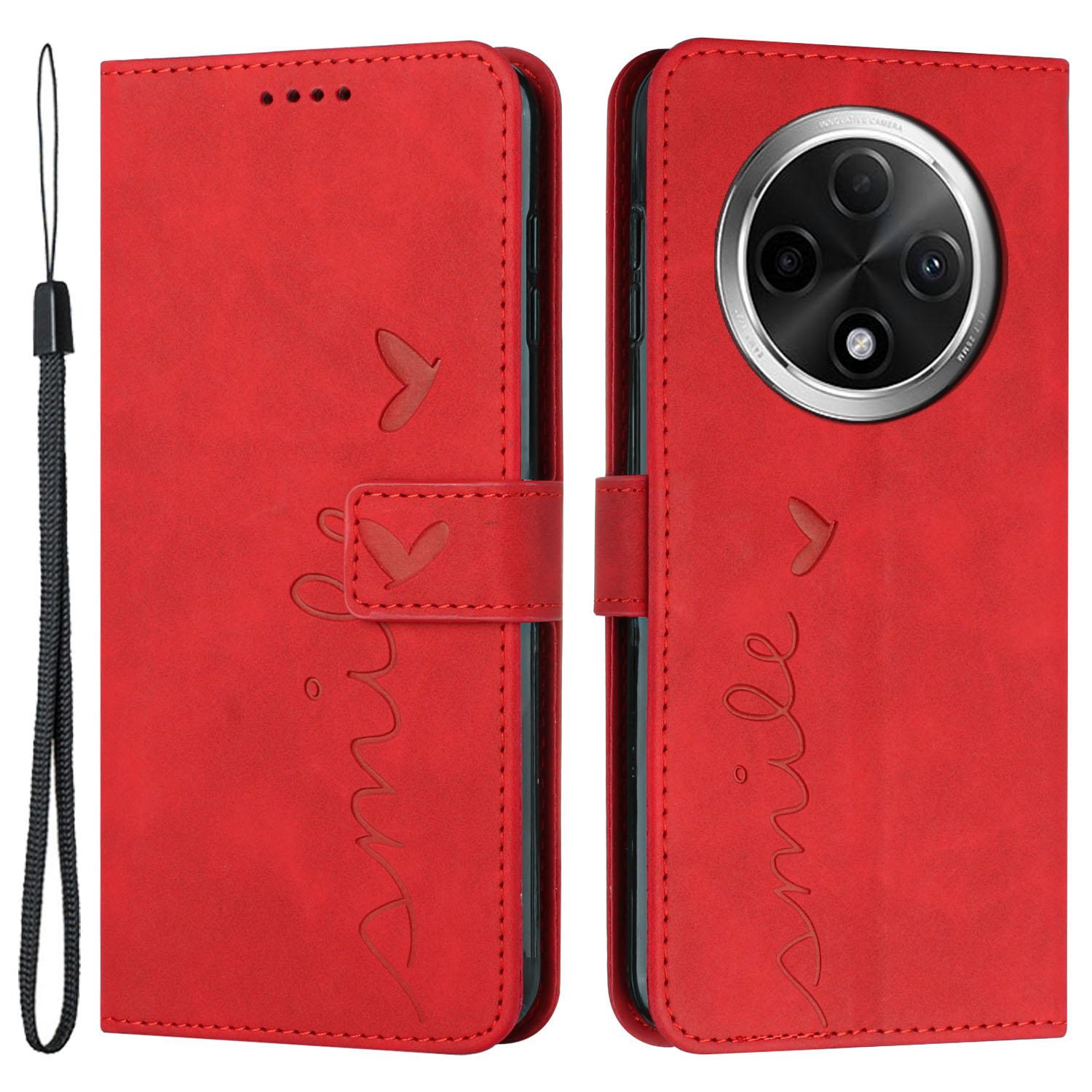 

For Oppo A2 Pro 5G/A3 Pro (China) 5G Phone Case Magnetic Clasp PU Leather Stand Shell Red