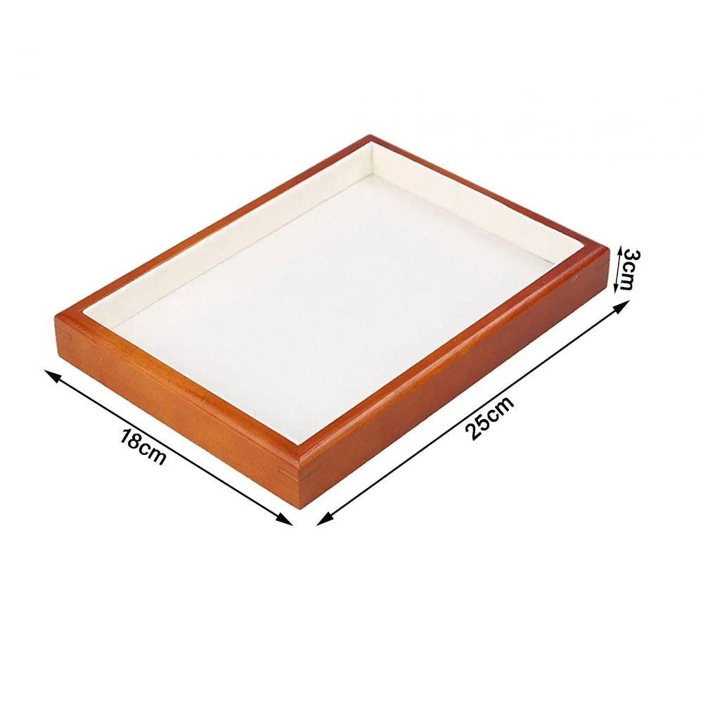 Multi-Grids Earrings Display Tray Velvet Jewelry Box Wooden Holder Jewelry Storage Box