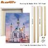 RUOPOTY DIY Frame Painting By Numbers Landscape Wall Art Picture Drawing Picture By Numbers Castle For Living Room
