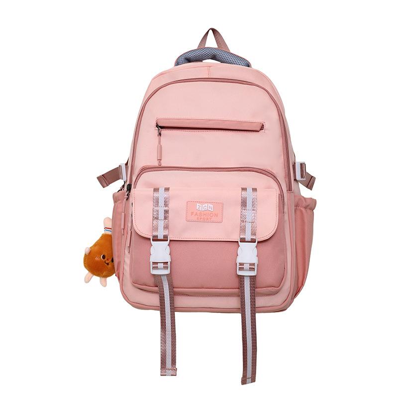 New large-capacity backpack, female college backpack, men's schoolbag, fashionable and versatile, campus style ins