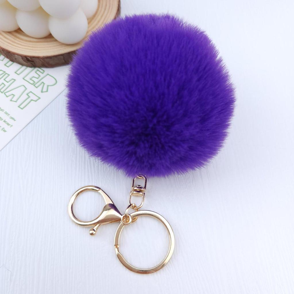Creative Imitation Rex Rabbit Fur Ball Keychain - Plush Bag and Car Pendant Gift