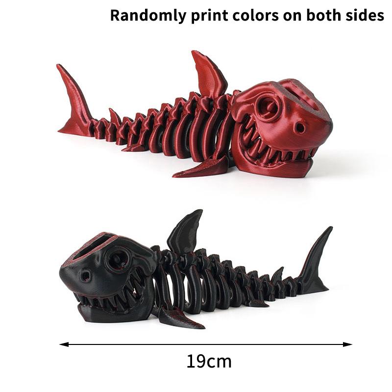 3D Printed Shark, Skeleton Model Jointed Full Movable Birthday Gift Realistic Animals Decorative Desktop