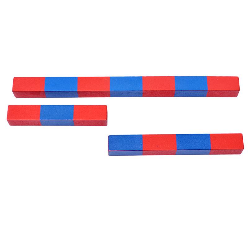 Montessori Kindergarten Math Teaching Aids Red And Blue Number Sticks Montessori Children'S Home Version Enlightenment Early Education Toys