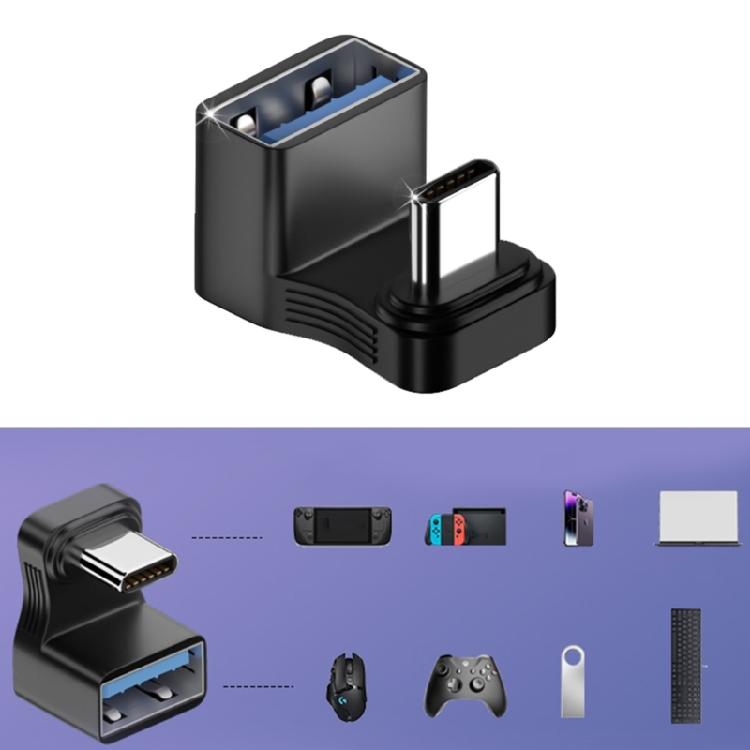 USB 3.0 Female to USB OTG Adapter Type C to USB 3.0 Converter 180° Up & Down