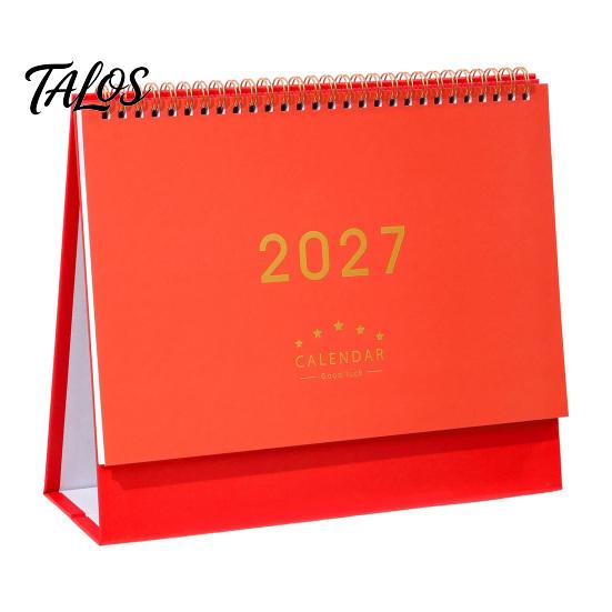 Monthly Organizer for Desk 2027 Calendar, Standing Flip Desktop Minimalist Gold Foil Cover Home Office Accessory Planner, Thick Paper Note Taking,