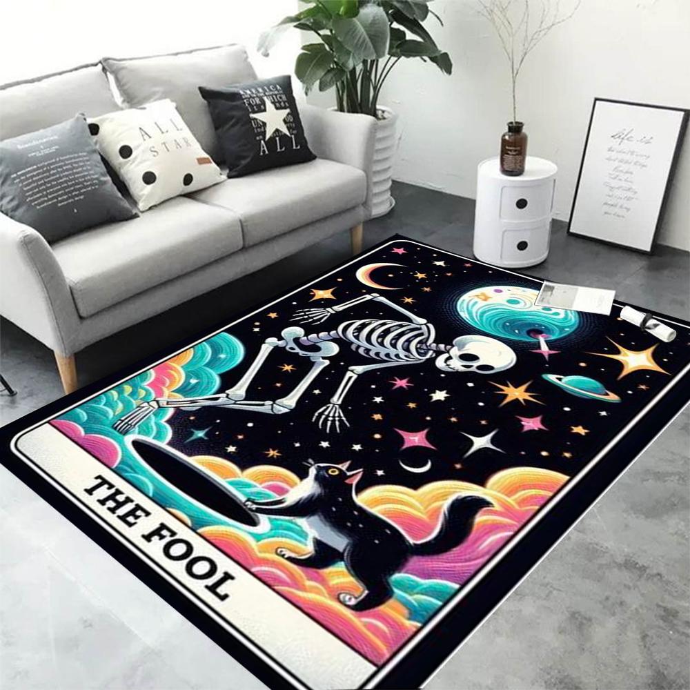 1pc Halloween Rose Ghost A Piao Printed Carpet Halloween Cute Pumpkin Ghost Home Decoration Non Slip Mat 40x60cm