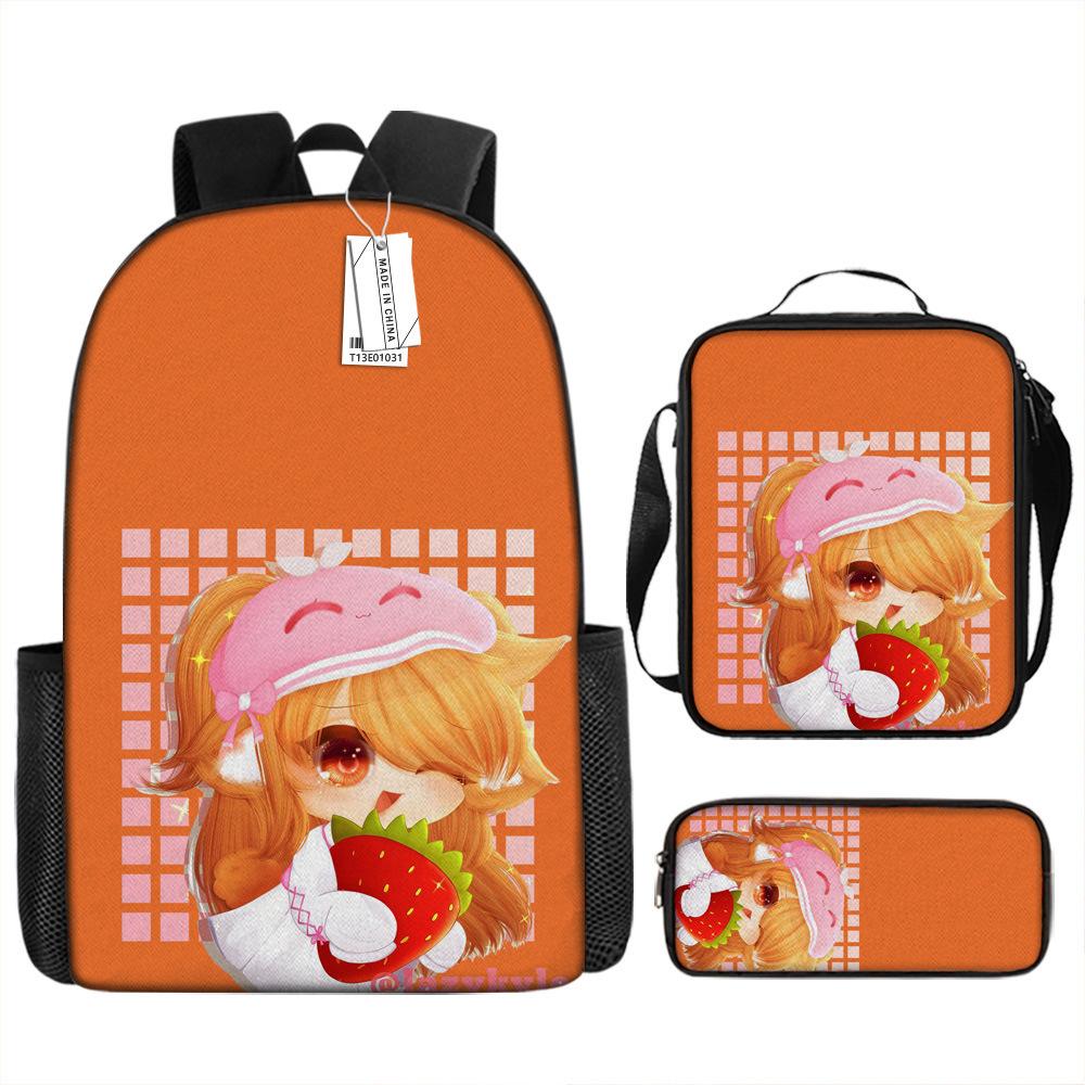 Two-dimensional Children's Schoolbag Animation Boys Backpack Satchel Pencil Case Oxford Cloth