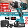 3/4"" 2200N.M High Torque Brushless Electric Impact Wrench Screwdriver Cordless Wrench Power Tools for 18V Battery