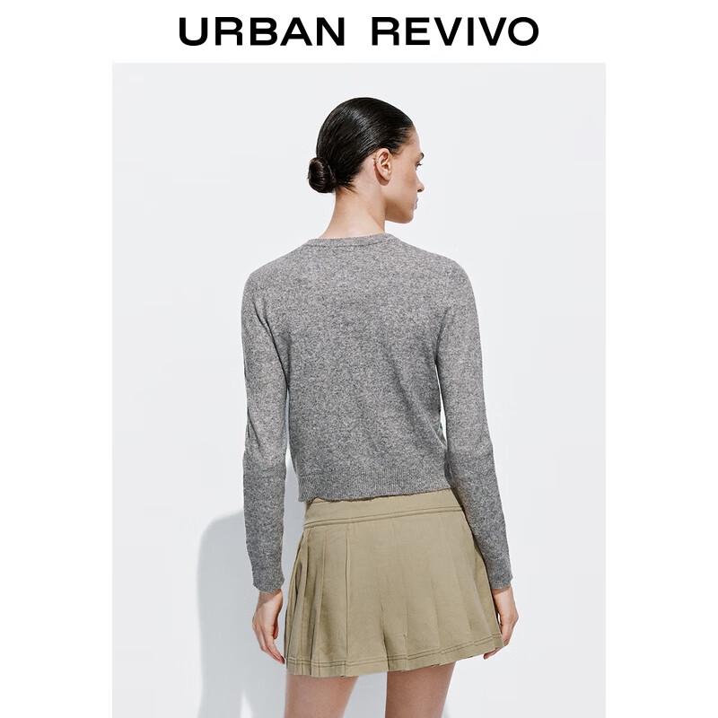 UR 2025 Autumn Women's Casual Embroidered Short Knit Cardigan