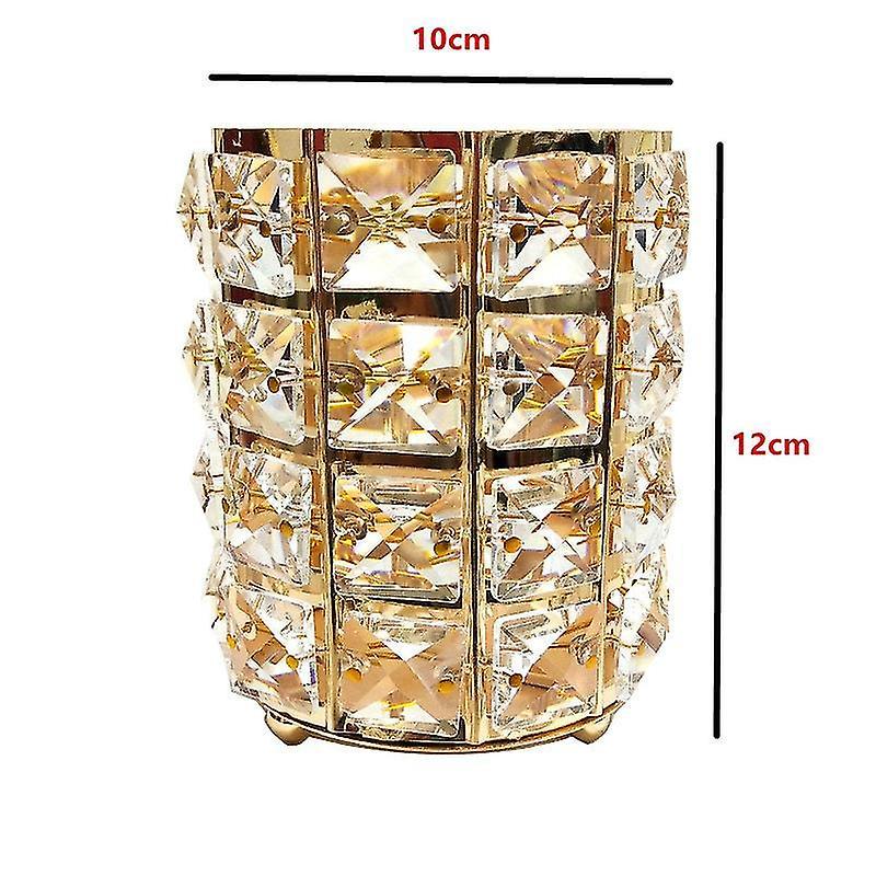 Golden Makeup Brush Organizer Crystal Storage Box 2pcs